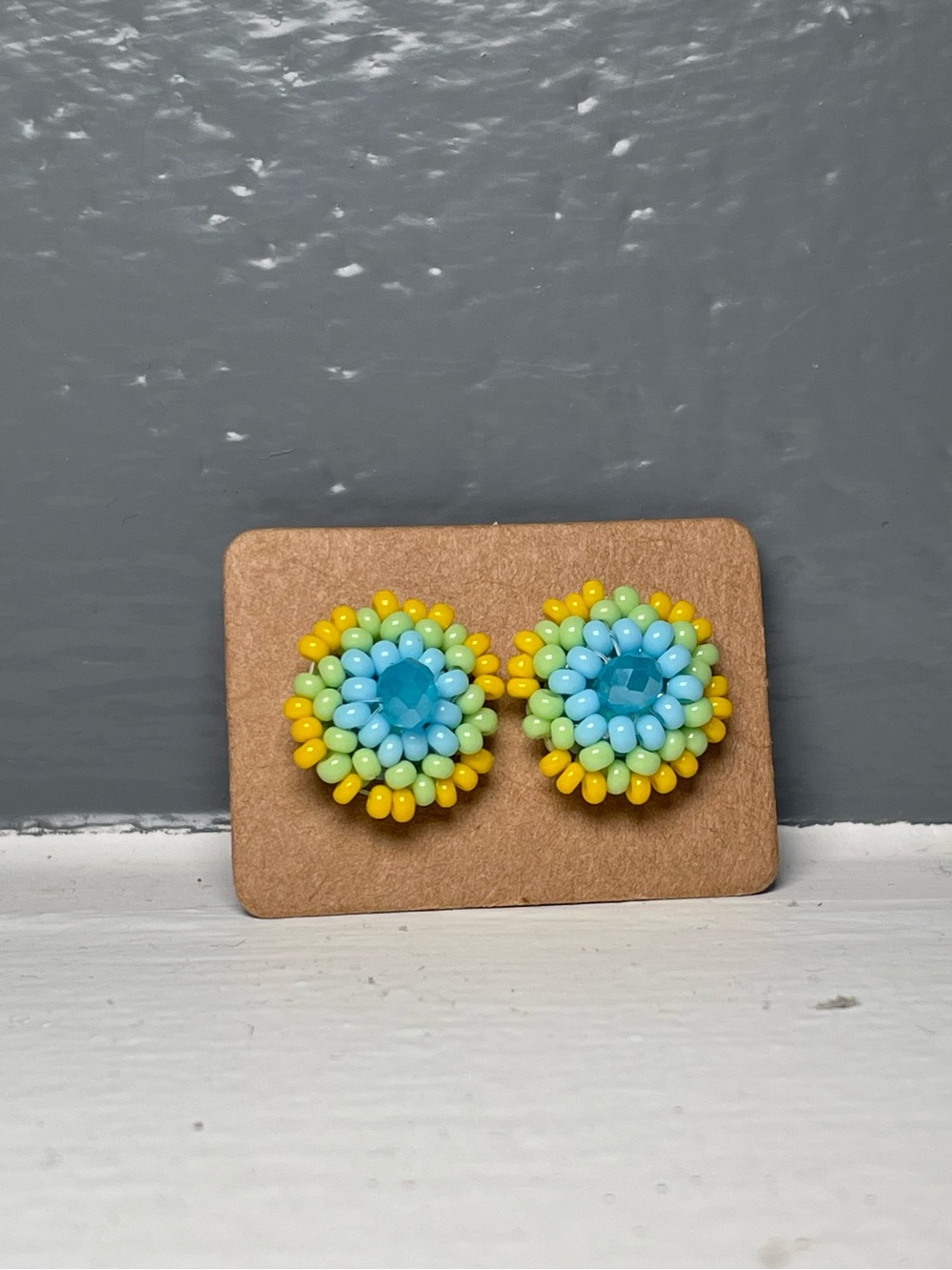 Huichol Beaded Stud Earrings